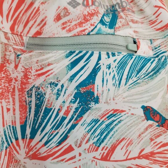 Men's COLUMBIA PFG Lined 9" Water Shorts Trunks Fishing Orange Palm‎ Leaves SZ M - Picture 5 of 13